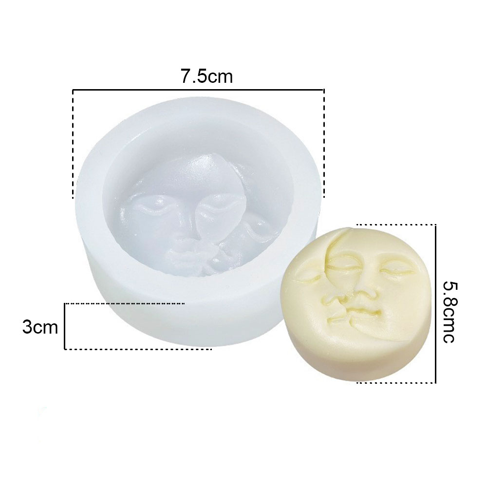 Matrita de silicon, Milmatt, Model Luna si Soare, pentru lumanari, silicon alimentar, non toxic, 75 x 30 mm [2]