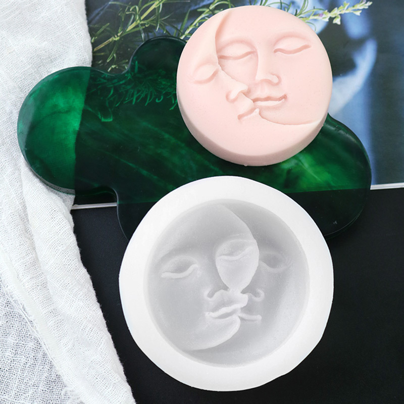 Matrita de silicon, Milmatt, Model Luna si Soare, pentru lumanari, silicon alimentar, non toxic, 75 x 30 mm [4]