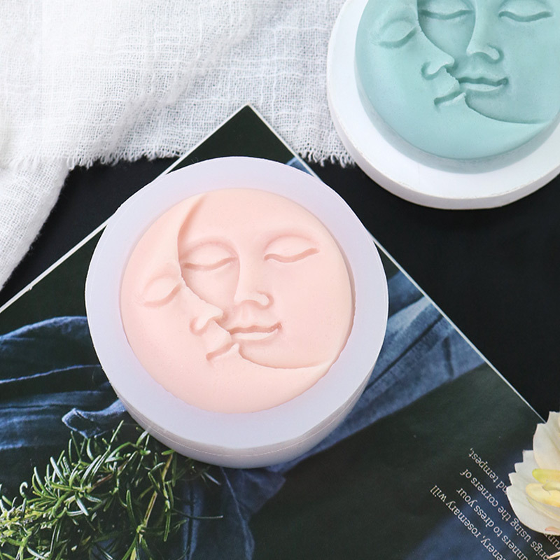 Matrita de silicon, Milmatt, Model Luna si Soare, pentru lumanari, silicon alimentar, non toxic, 75 x 30 mm [3]