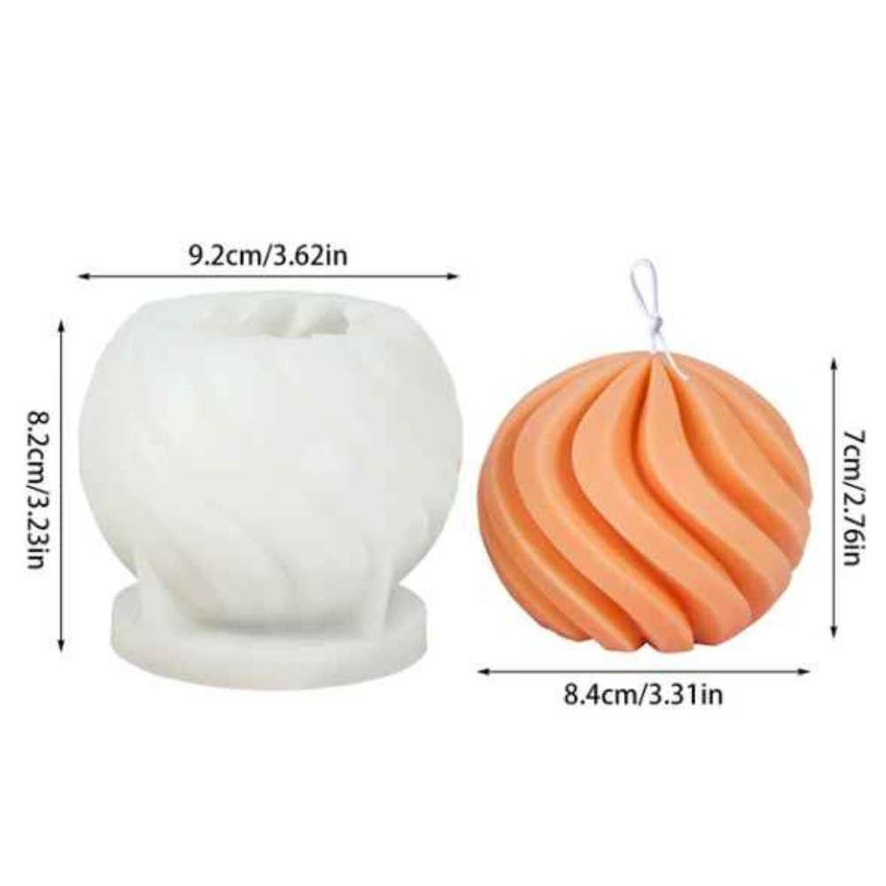 Matrita de silicon, Milmatt, Model Minge geometrica spirala, pentru lumanari, silicon alimentar, non toxic, 92 x 82 mm [2]