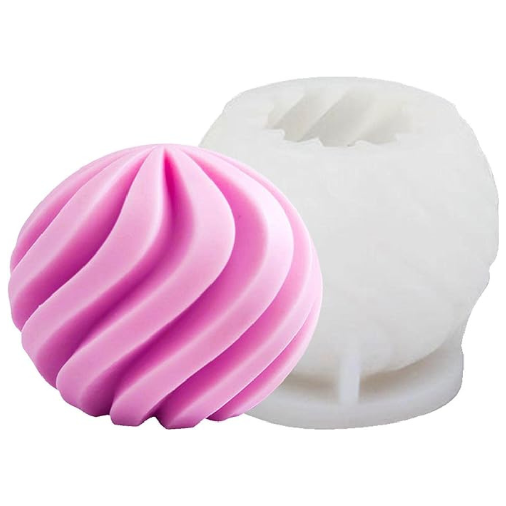Matrita de silicon, Milmatt, Model Minge geometrica spirala, pentru lumanari, silicon alimentar, non toxic, 92 x 82 mm [4]