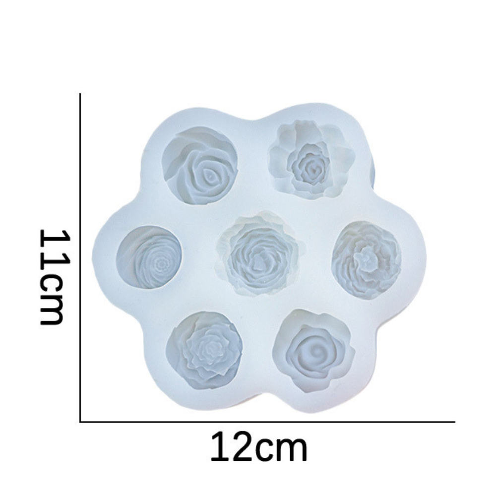 Matrita de silicon, Milmatt, Model mix 6 flori, pentru lumanari, silicon alimentar, non toxic, 110 x 120 mm [3]