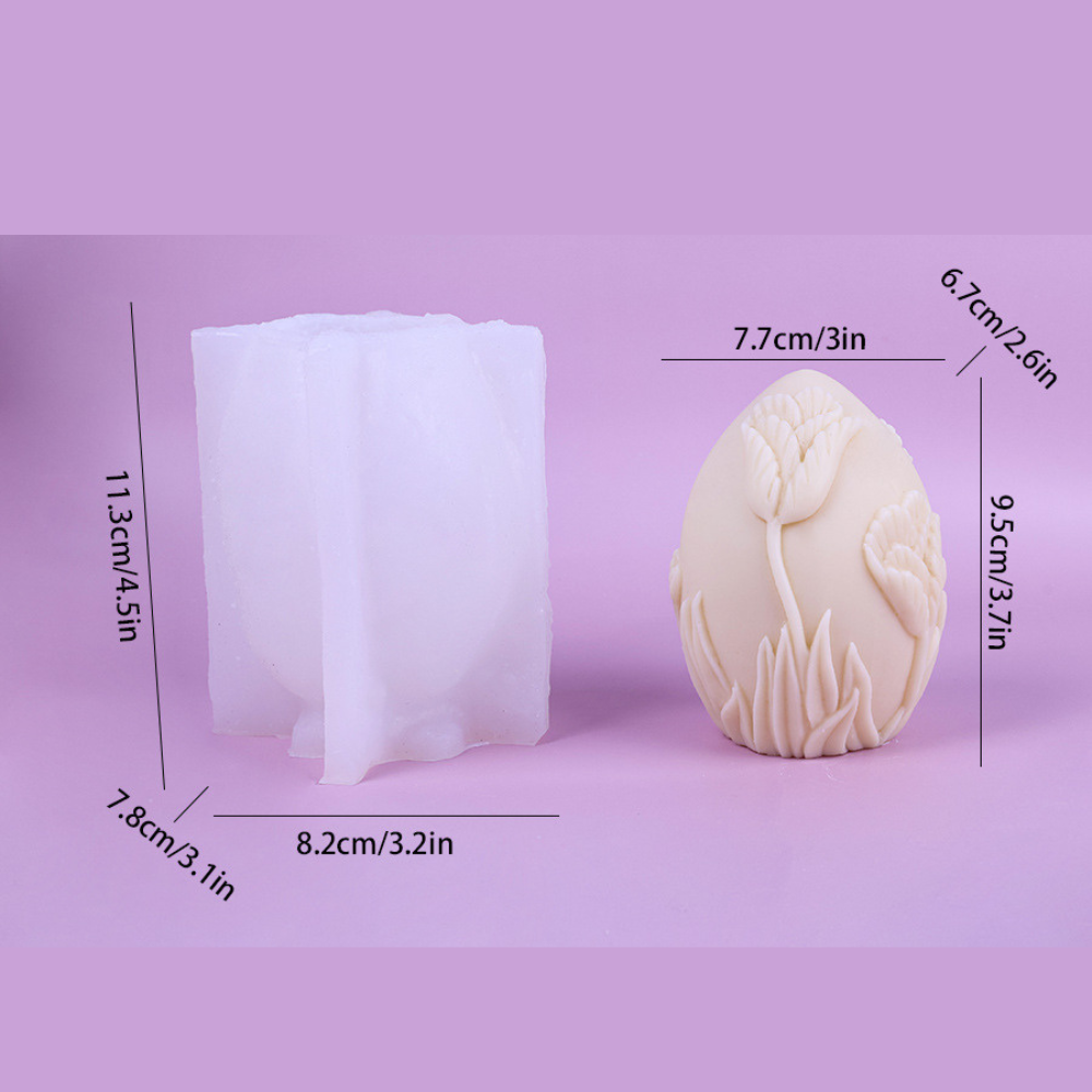 Matrita de silicon, Milmatt, Model ou de paste cu flori, pentru lumanari, silicon alimentar, non toxic, 82 x 113 mm [3]