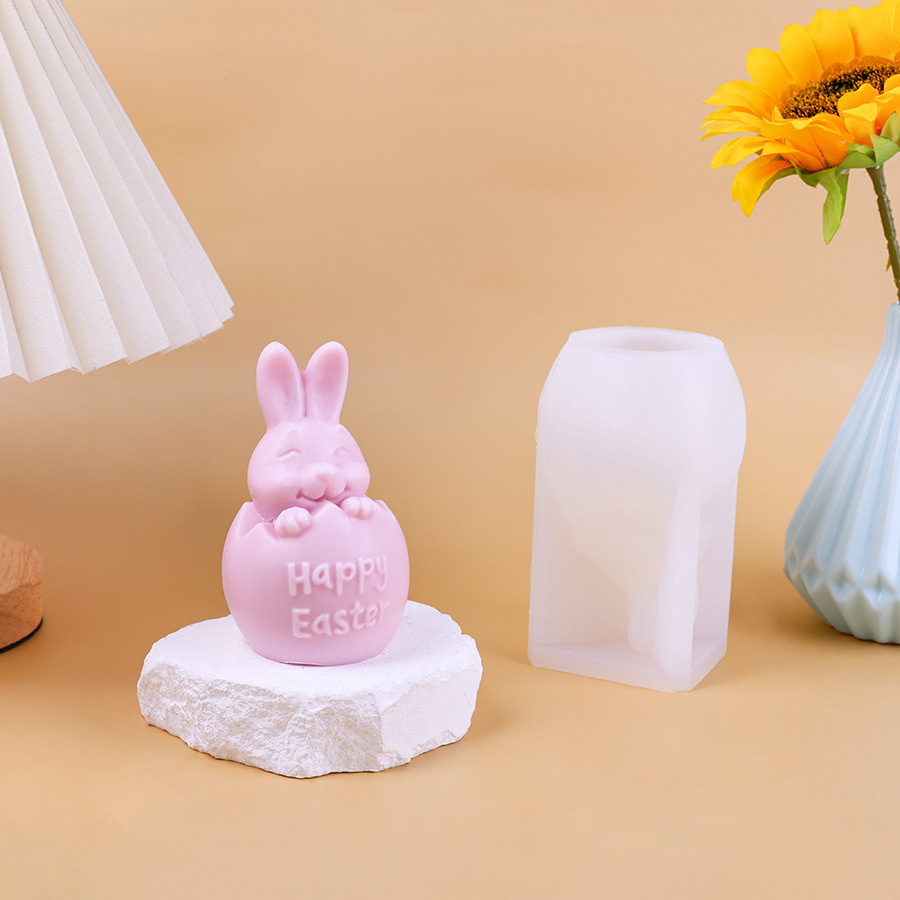 Matrita de silicon, Milmatt, Model ou de Paste cu iepuras Easter, pentru lumanari, silicon alimentar, non toxic, 117 x 72 mm [8]