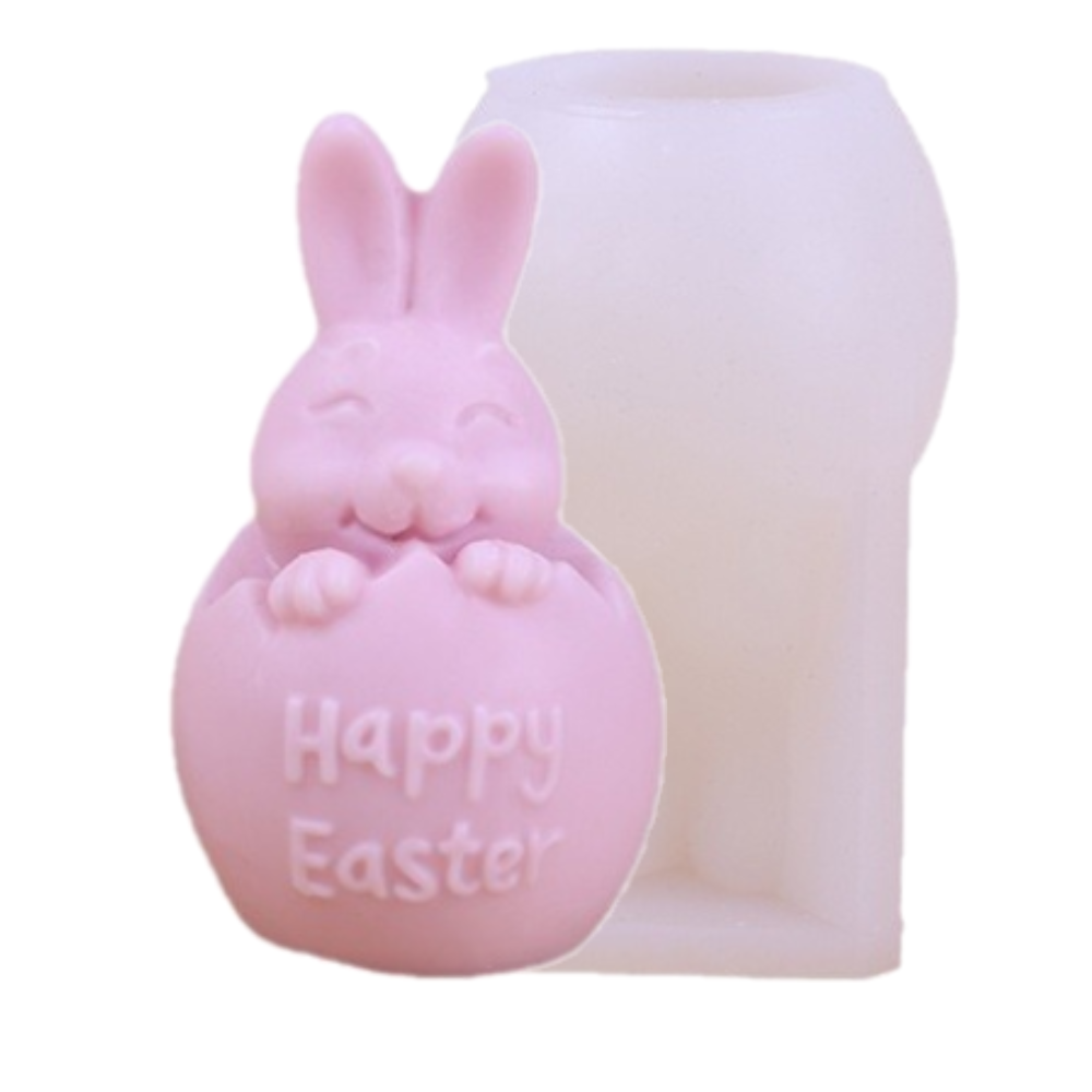 Matrita de silicon, Milmatt, Model ou de Paste cu iepuras Easter, pentru lumanari, silicon alimentar, non toxic, 117 x 72 mm [10]
