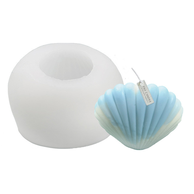 Matrita de silicon, Milmatt, Model Scoica mare, pentru lumanari, silicon alimentar, non toxic, 98 x 73 x 55 mm [1]