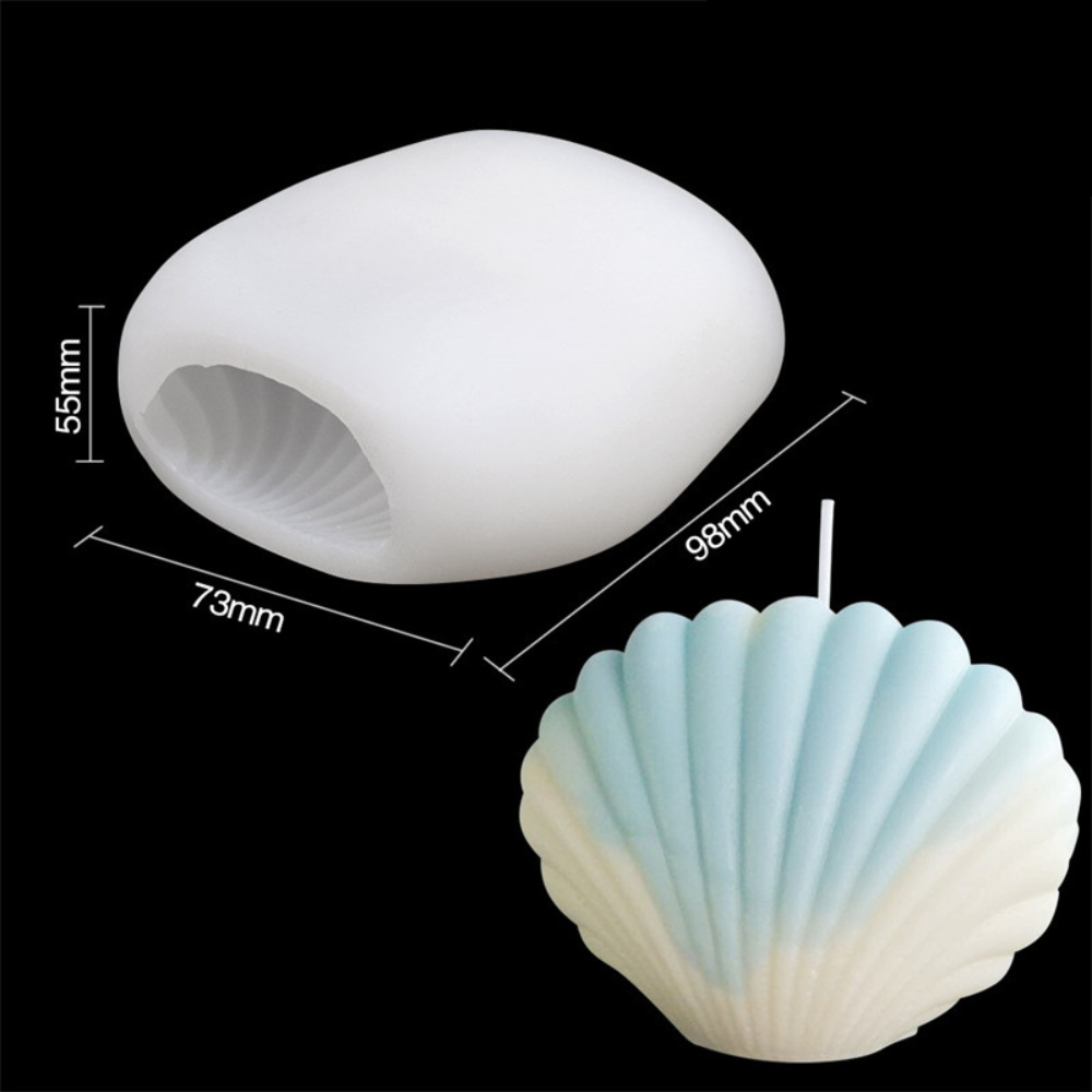 Matrita de silicon, Milmatt, Model Scoica mare, pentru lumanari, silicon alimentar, non toxic, 98 x 73 x 55 mm [2]