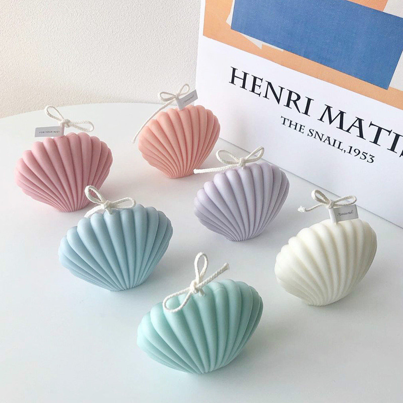 Matrita de silicon, Milmatt, Model Scoica mica, pentru lumanari, silicon alimentar, non toxic, 60 x 52 x 40 mm [3]