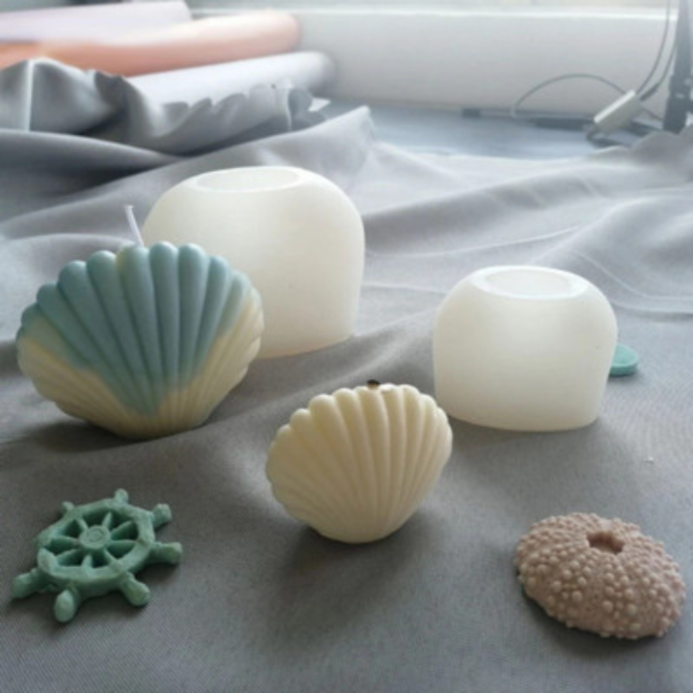 Matrita de silicon, Milmatt, Model Scoica mica, pentru lumanari, silicon alimentar, non toxic, 60 x 52 x 40 mm [6]