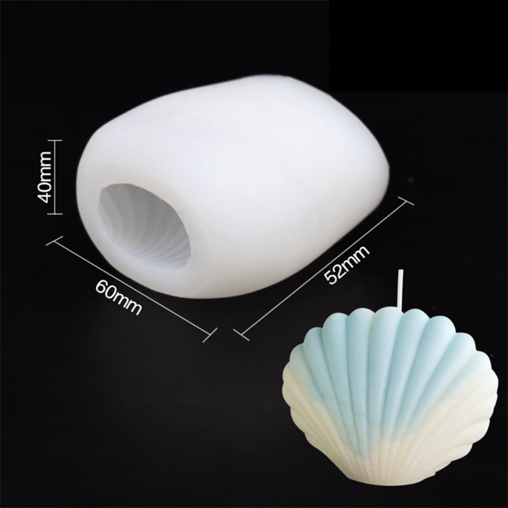 Matrita de silicon, Milmatt, Model Scoica mica, pentru lumanari, silicon alimentar, non toxic, 60 x 52 x 40 mm [2]