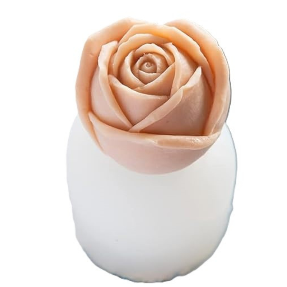 Matrita de silicon, Milmatt, Model Trandafir 3, pentru lumanari, silicon alimentar, non toxic, 76 x 76 x 66 mm [1]