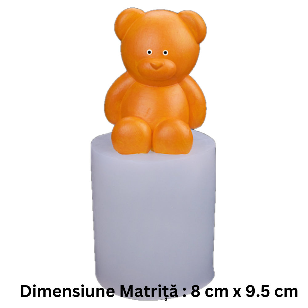 Matrita de silicon, Milmatt, Model ursulet mare, pentru lumanari, silicon alimentar, non toxic, 80 x 95 mm [2]