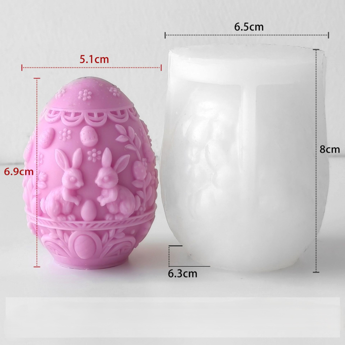 Matrita de silicon, Milmatt, Ou paste cu doi  iepurasi [2]