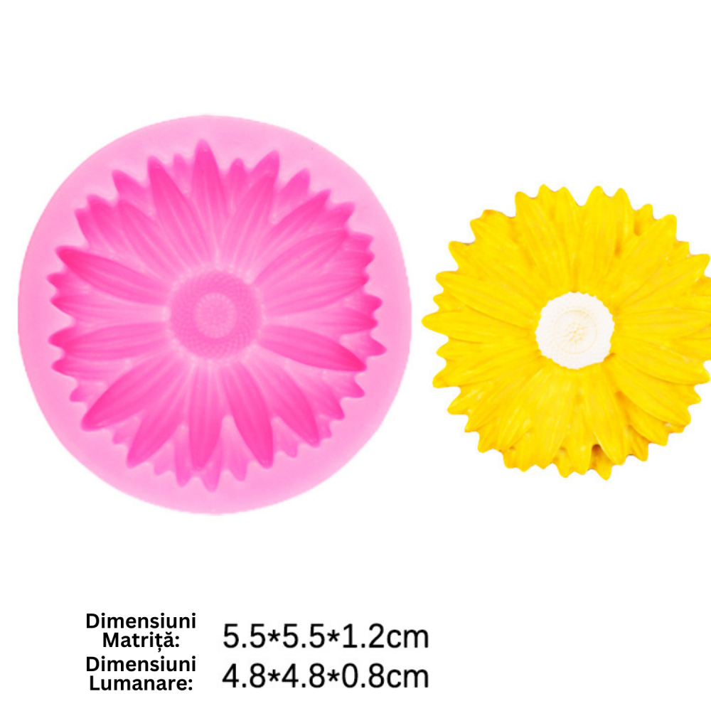 Matrita de silicon, Milmatt, Set 6 matrite flori, pentru lumanari, silicon alimentar, non toxic [5]