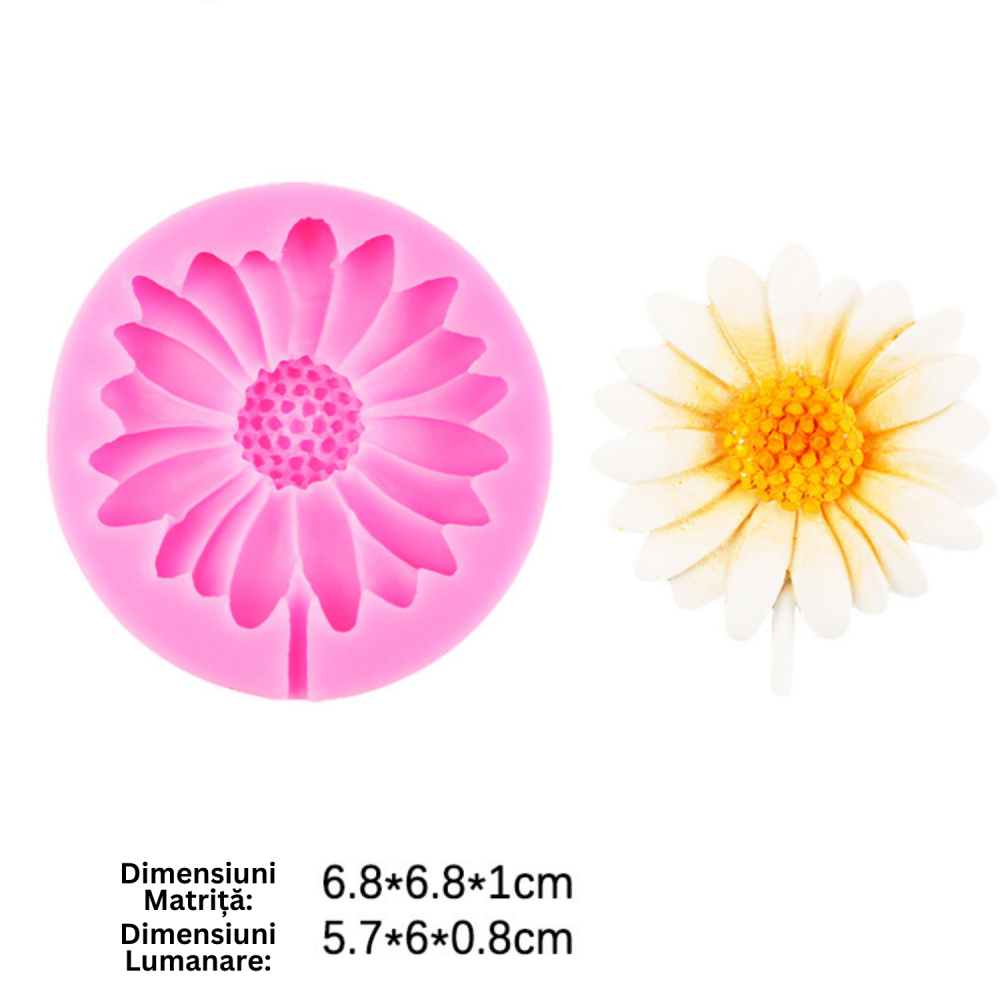 Matrita de silicon, Milmatt, Set 6 matrite flori, pentru lumanari, silicon alimentar, non toxic [7]