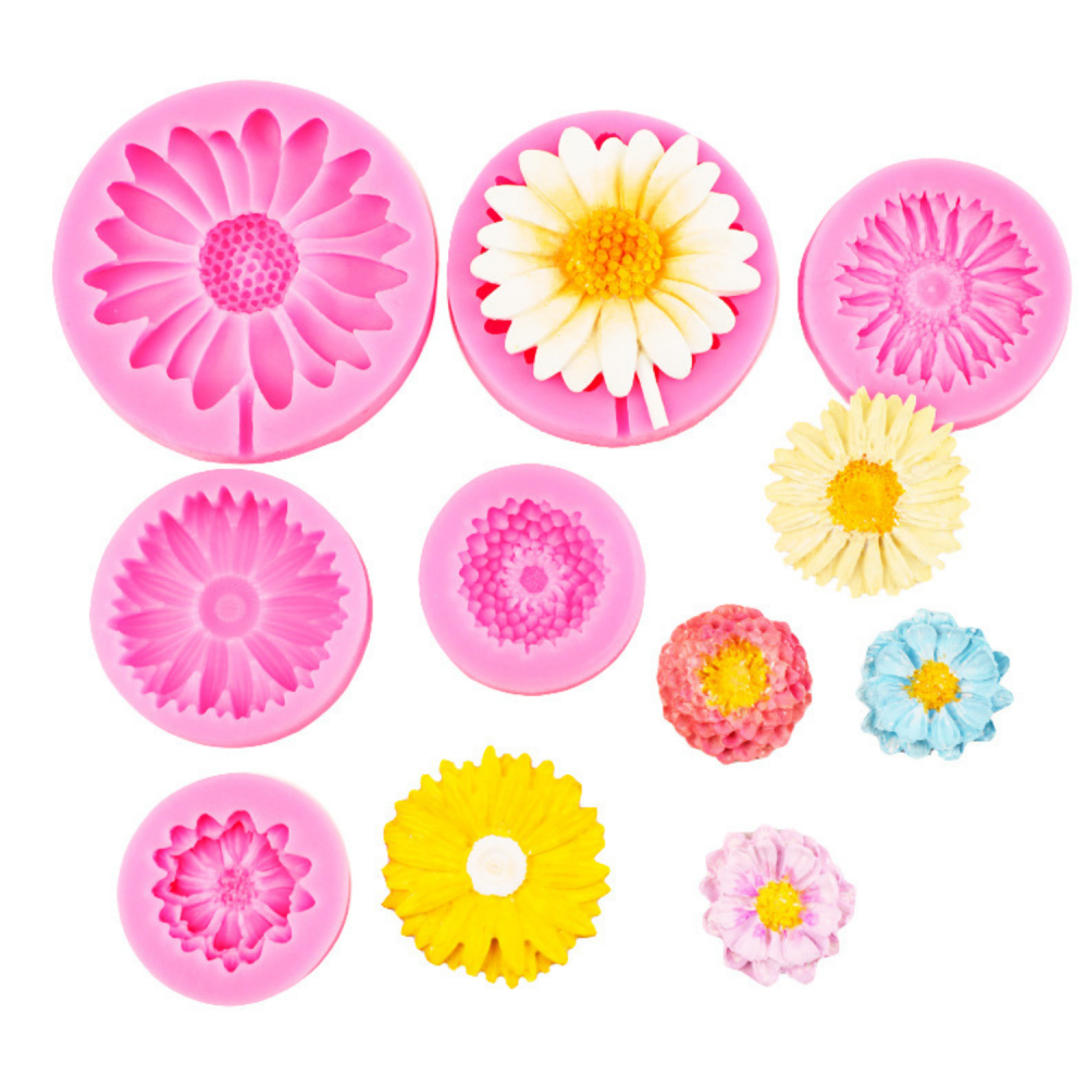 Matrita de silicon, Milmatt, Set 6 matrite flori, pentru lumanari, silicon alimentar, non toxic [1]