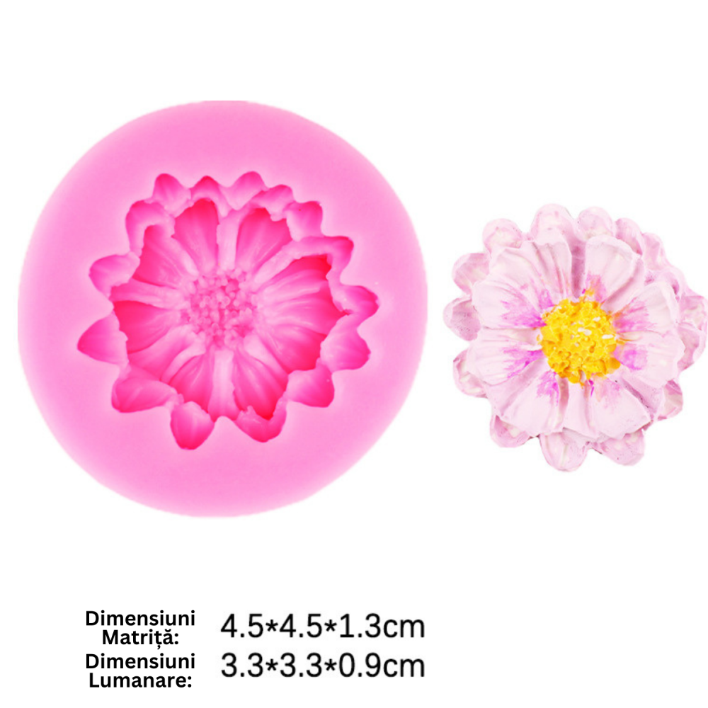 Matrita de silicon, Milmatt, Set 6 matrite flori, pentru lumanari, silicon alimentar, non toxic [3]