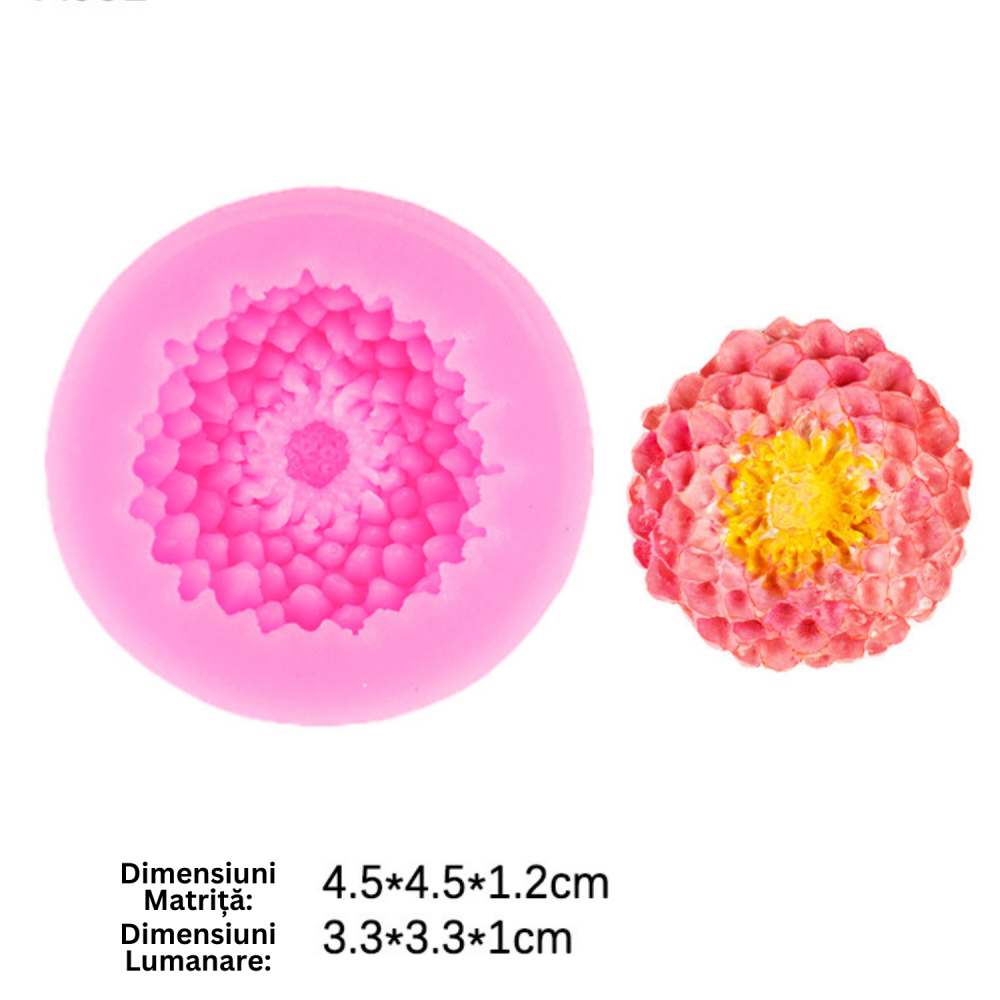 Matrita de silicon, Milmatt, Set 6 matrite flori, pentru lumanari, silicon alimentar, non toxic [4]