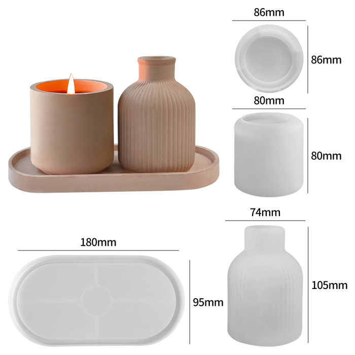 Set 3 Matrite de silicon, Milmatt, Tava, recipient si mini-vaza [3]