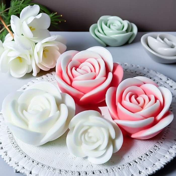 Matrita de silicon, Milmatt, Trandafir 8, pentru sapun si lumanari [3]