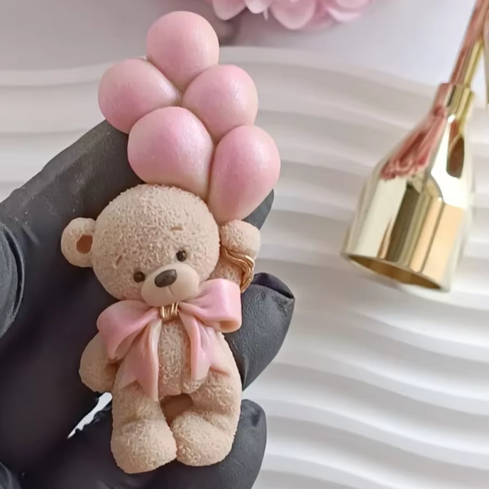 Matrita de silicon, Milmatt, Ursulet mic cu baloane, pentru sapun si lumanari [7]