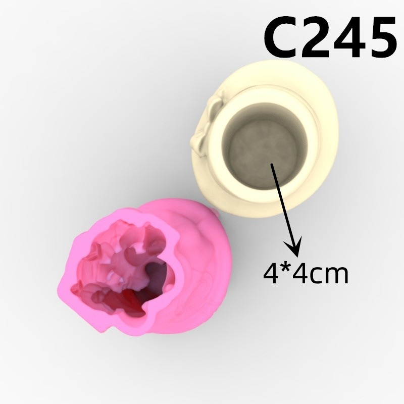 Matrita de silicon mini ghiveci, Milmatt, Model Fetita cu palarie si iepuras [4]