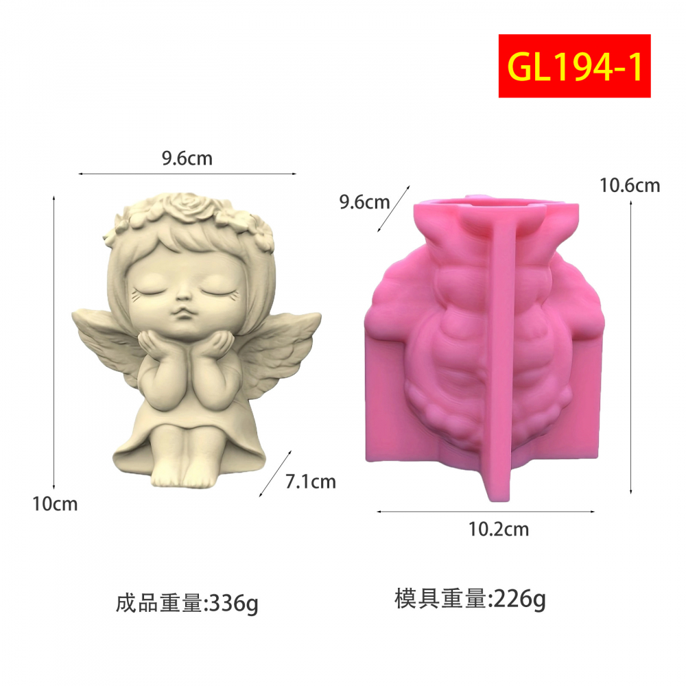 Matrita de silicon mini ghiveci, Milmatt, Model Ingeras Visator, silicon premium, reutilizabil, potrivit pentru praf ceramic, gips, ipsos, ciment, 10, 2 cm x 10, 6 cm [7]