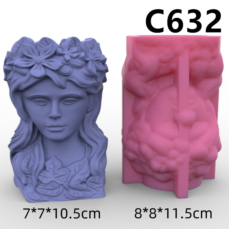 Matrita de silicon mini ghiveci, Milmatt, Model Vaza Femeie [3]