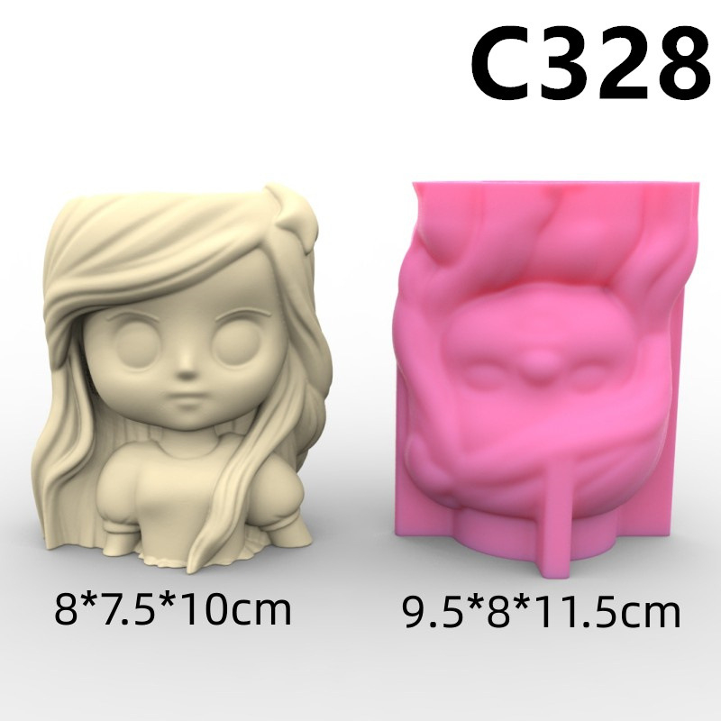 Matrita de silicon mini ghiveci, Milmatt, Model Vaza Fetita, silicon premium, reutilizabil, potrivit pentru praf ceramic, gips, ipsos, ciment, 9.5 x 8 x 11.5 cm [3]