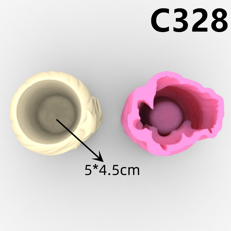 Matrita de silicon mini ghiveci, Milmatt, Model Vaza Fetita, silicon premium, reutilizabil, potrivit pentru praf ceramic, gips, ipsos, ciment, 9.5 x 8 x 11.5 cm [2]
