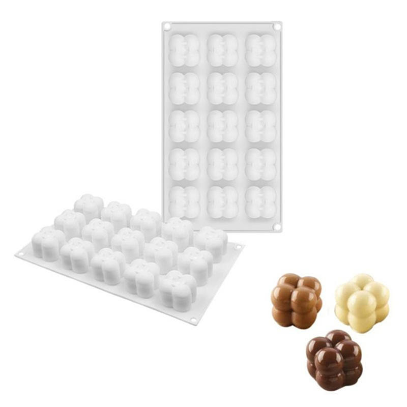 Matrita de silicon pentru lumanari, Milmatt, Model 15 cuburi Bubble, 3D [1]