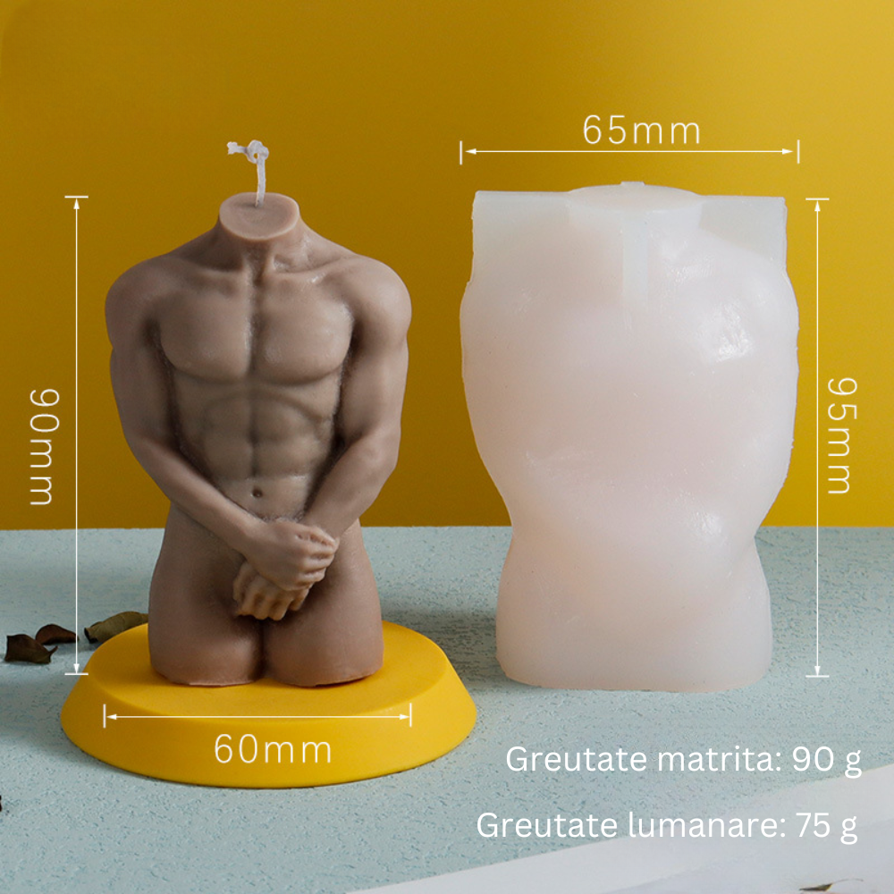 Matrita de silicon pentru lumanari, Milmatt, Model Corp Barbat, 65 x 95 mm [2]