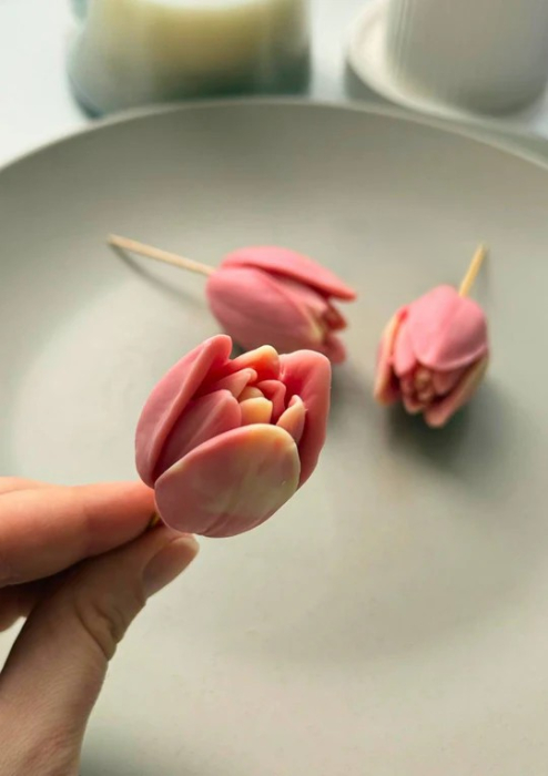 Matrita din silicon alimentar premium,  Lalea 3  pentru desert, săpun și lumânări [3]