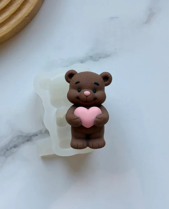 Matrita din silicon alimentar premium, Love Teddy Bear, pentru lumânări, săpun și deserturi [2]