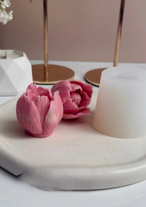 Matrita din silicon alimentar premium,  Lalea 4  pentru desert, săpun și lumânări [3]