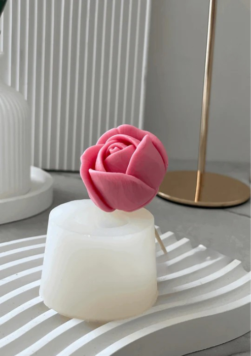 Matrita din silicon alimentar premium, Rose Satin, pentru lumânări, săpun și deserturi [2]