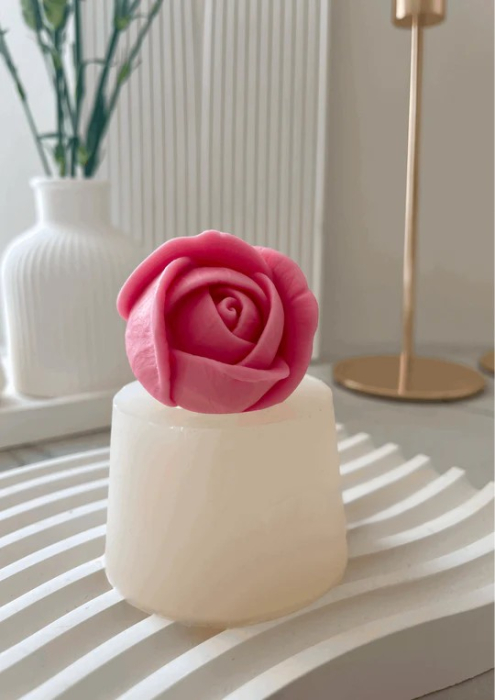 Matrita din silicon alimentar premium, Rose Satin, pentru lumânări, săpun și deserturi [3]