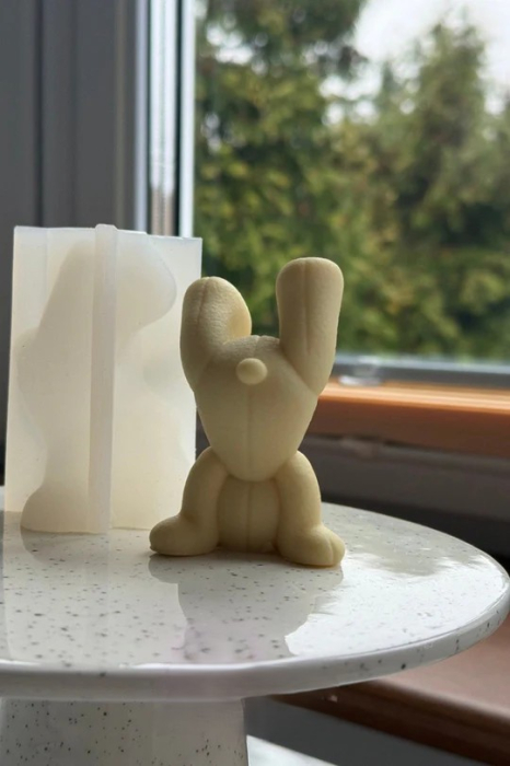 Matrita din silicon alimentar premium, Teddy Bear on Head, pentru lumânări, săpun și deserturi [3]