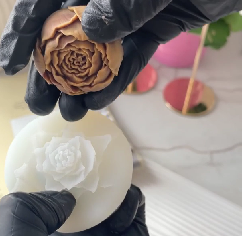 Matrita din silicon alimentar premium,  Large Peony,  pentru desert, săpun și lumânări [2]