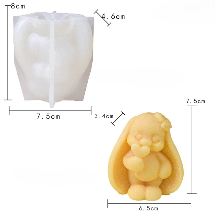 Matrita din silicon, Milmatt, Iepuras cu urechi lungi, 80x75x46 mm [2]