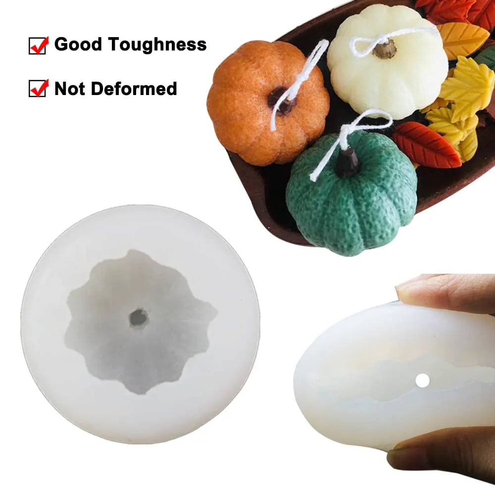 Matrita pentru lumanari, Milmatt, Model Dovleac, Halloween, toamna, silicon alimentar, non toxic, 70 x 55 mm [4]