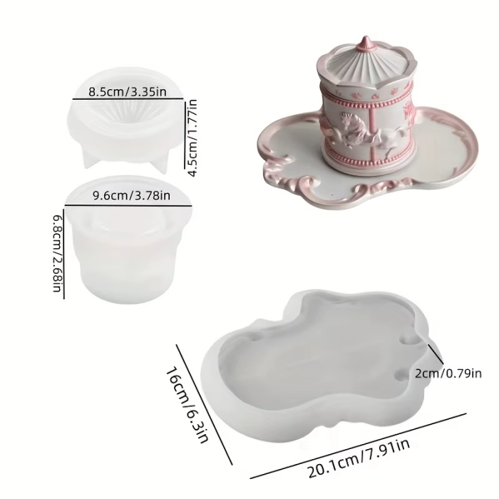 Set matrițe silicon Carusel Vintage cu tavă decorativă [3]