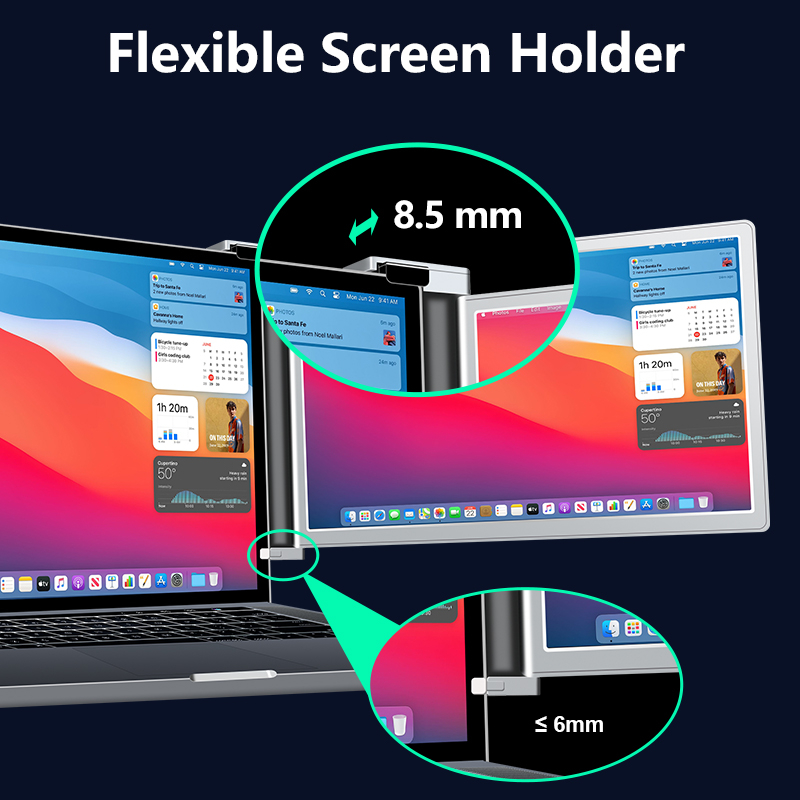 Monitor portabil pentru laptop, Milmatt, 14 inch, ecran FHD 1080P IPS, extensie pentru laptop cu port USB-C și Mini HDMI, Plug & Play, compatibil cu laptopuri de 14-17.3”, Switch, Xbox, gri [14]