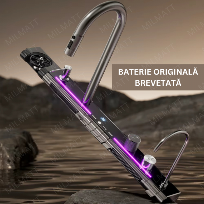 Set chiuvetă bucătărie MILMATT – Multifuncțională, LED, baterie brevetată, inox negru [2]