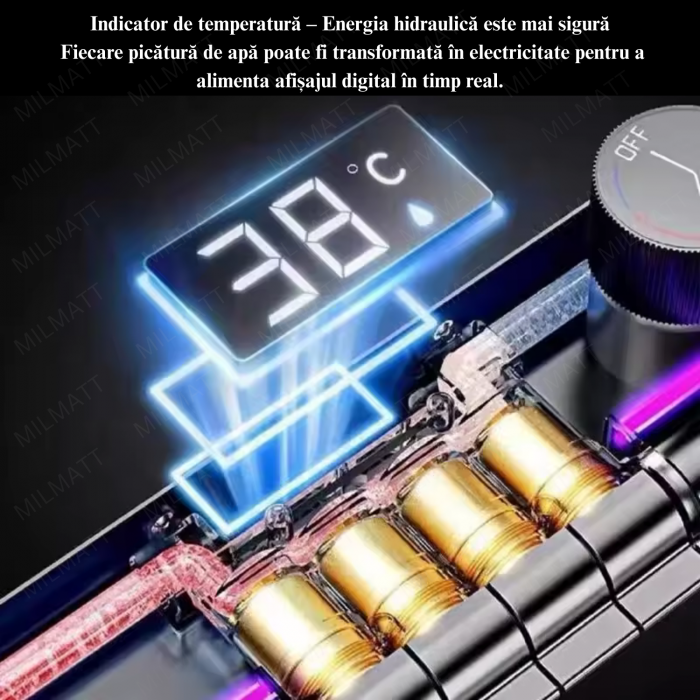 Set chiuveta bucatarie, Milmatt, multifunctionala, cu afisaj led, baterie cu dus extractibil, 2 cascade, dispozitiv spalare pahare, dozator sapun, robinet apa purificata, otel inoxidabil 3 mm, culoare [19]