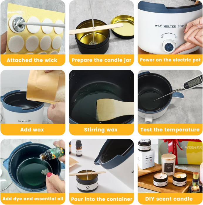 Topitor Ceară Electric Milmatt,  1.7L pentru Lumânări DIY, Recipient Antiaderent [7]