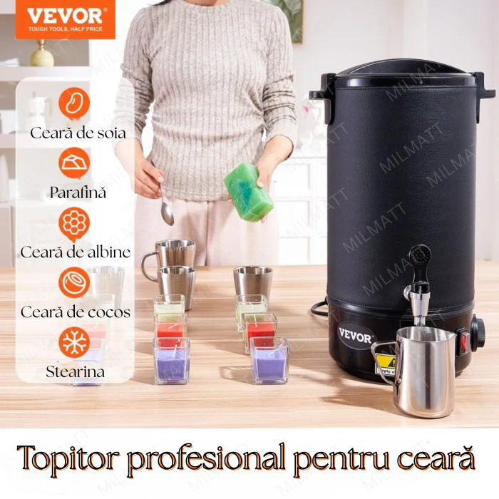 Topitor de ceară  pentru fabricarea lumânărilor, de 10 litri, pentru uz comercial sau casnic [2]