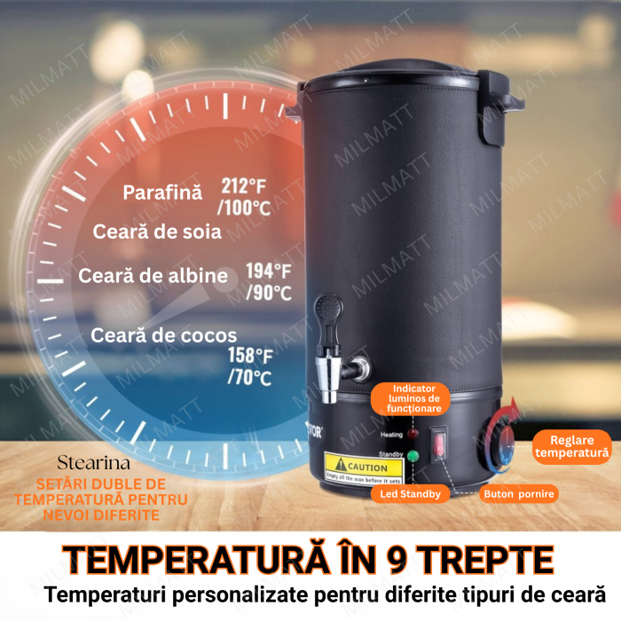 Topitor de ceară  pentru fabricarea lumânărilor, de 10 litri, pentru uz comercial sau casnic [3]