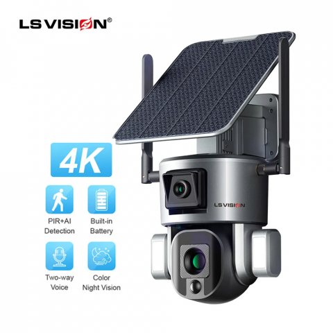 Tech & Gadgeturi - Camera de supraveghere Milmatt, 4G 4K Ultra HD, Dual Camera 4MP+4MP, 10X Optical ZOOM, Incarcare Solara, Rotire Din Aplicatie, Rezistenta La Apa IP 66