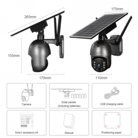 Camera de supraveghere Milmatt, 4G, HD, 3MP, Incarcare cu panou Solar, Rotire Din Aplicatie, PIR, alarma, comunicare bidirectionala, Rezistenta La Apa IP 66 [15]